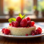 Délicieux gâteau de riz aux fruits rouges savoureux