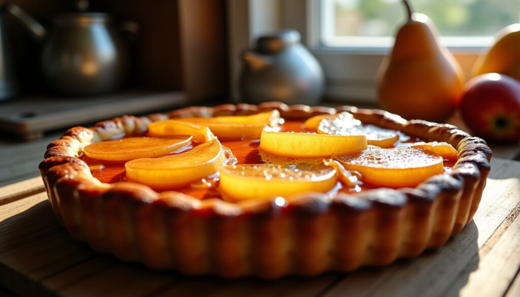 Délicieuse tarte Tatin revisitée aux poires caramélisées