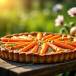 Délice printanier : tarte aux carottes fraîches et petits oignons de mai