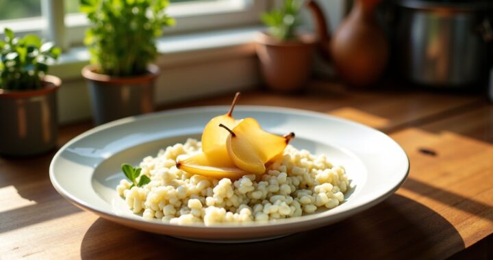 Le risotto de Wanda : gourmande alliance de gorgonzola fondant et poires sucrées